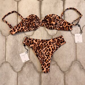 Skatie Leopard Print Bikini Set - Size Small